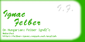 ignac felber business card